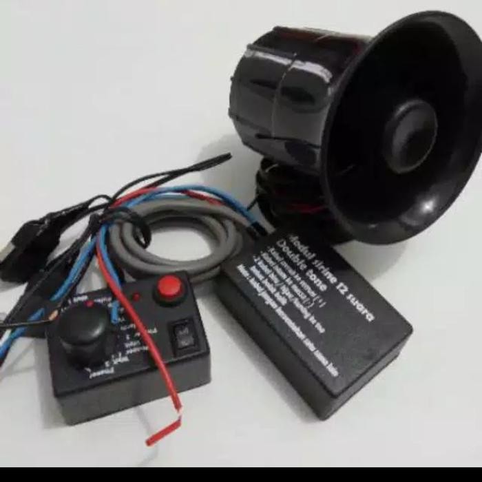 Modul Sirene Patwal 12 Suara Double Tone Plus Toa Mini Bulat 30 Watt Motor Dan Mobil Dengan Kamper