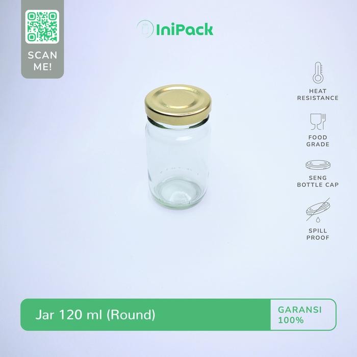 Jar Kaca 120 ML / Botol Toples Kaca 120 ML Kode 1177
