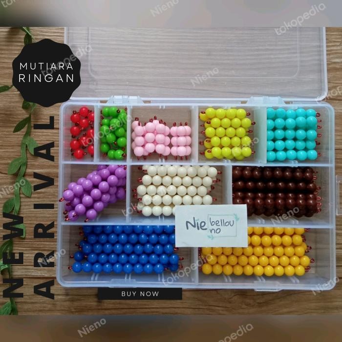 Montessori Math Beads Decanomial Beads Mutiara Ringan (Doff)