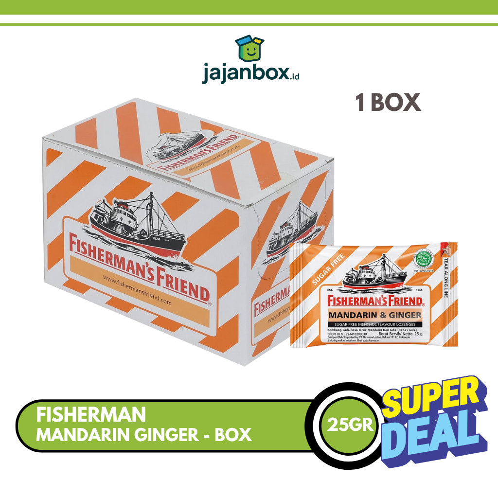 

Fisherman's Friend Mandarin Ginger Permen Mint 25 gr - 1 BOX