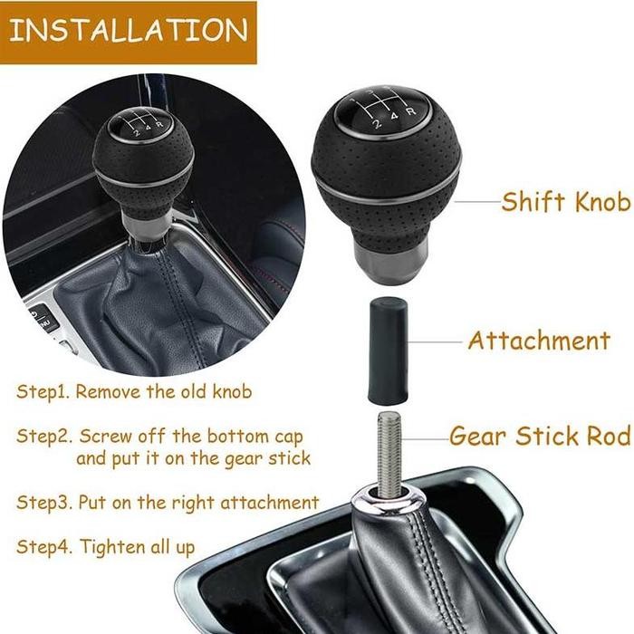 Knob Persneling Knob Pemindah Gear Shift Tuas Mobil Manual Model Bulat 5 Speed Universal *