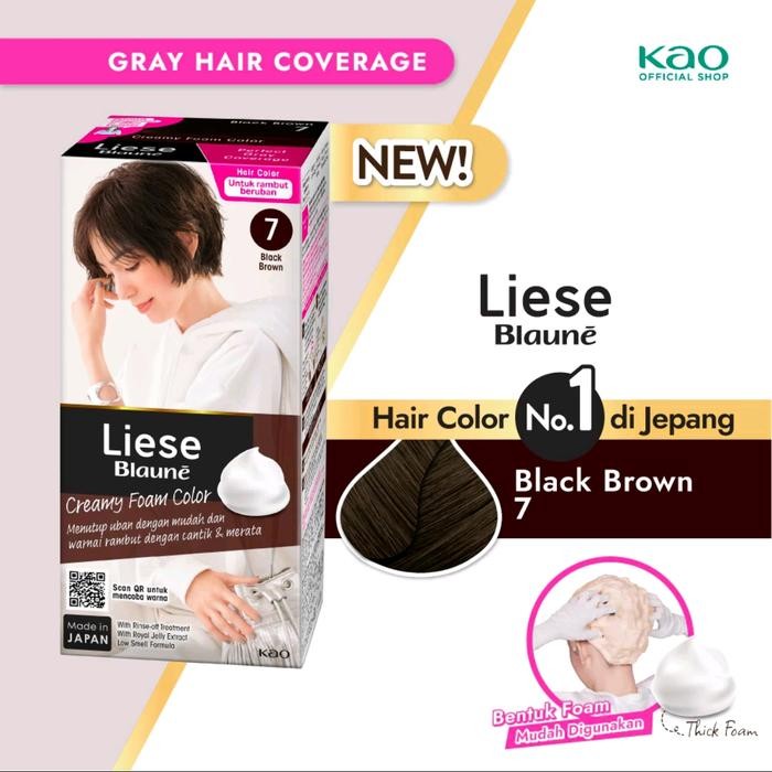 liese blaune shampoo uban cat rambut permanen black brown 7