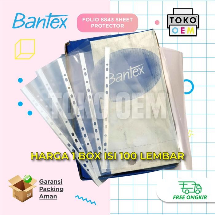 

BANTEX SHEET PROTECTOR 8843 PP POCKET ISI 100 LEMBAR UKURAN F4 FOLIO