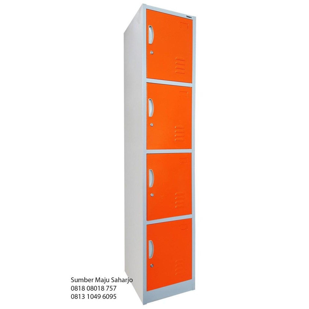 

Loker 4 Pintu Lemari Besi Locker Uk. 38x45x185 cm KOZURE KL4 ORANGE