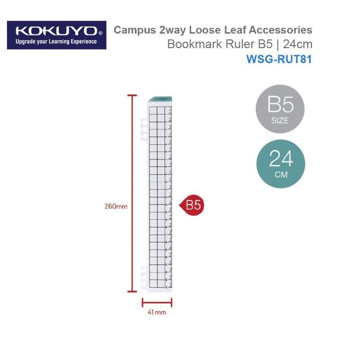 

Kokuyo Loose Leaf Accessories Bookmark Ruler WSG-RUT81 24cm