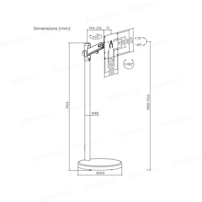 

Bracket TV Standing Oximus TC390 Gas-Spring Pegas Roda Portable Minimalis 17" - 43" Presisi dan