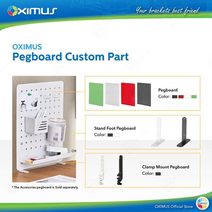 

Rak Papan Pemisah Meja Pegboard DIY OXIMUS GP Series Custom Part Besi
