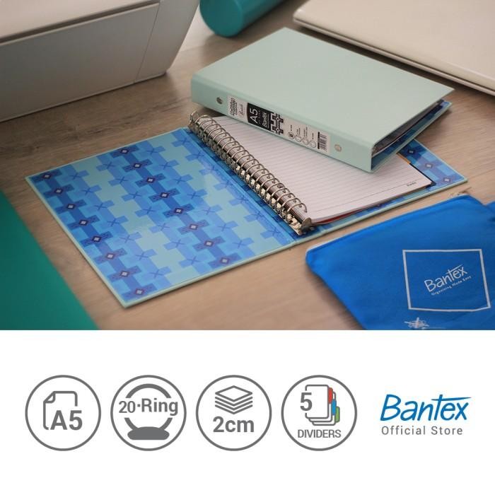 

Bantex A5 Multiring Binder - Cool Aqua - Batik Series#1334 76+P