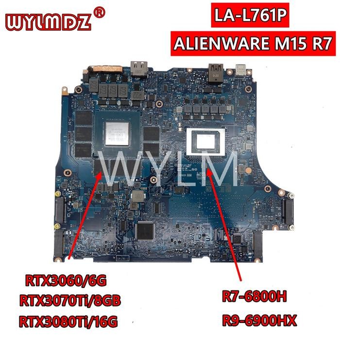 LA-L761P notebook Mainboard For DELLALIENWARE M15 R7 Laptop Motherboard R7/R9 CPU  RTX3060/RTX3070TI