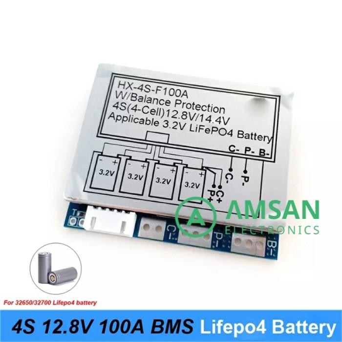 Bms 4S 100A Lifepo4 With Balance Hx-4S-F100A 32650 32700