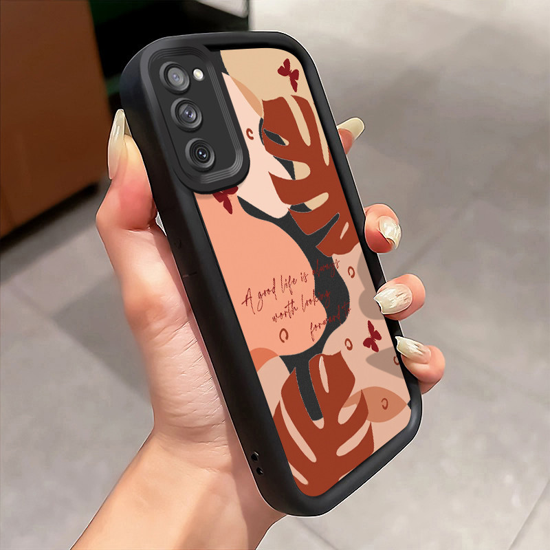 Casing Hp Untuk Samsung S24 FE S20 FE Samsung S21 FE Case Daun berwarna Kasing tipis Perlindungan Ke