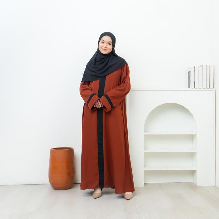 Firanda Abaya Arumi - Abaya Basic Polos Muslim - Gamis Dress Syar'I Cantik Hitam Syari Wanita Kain