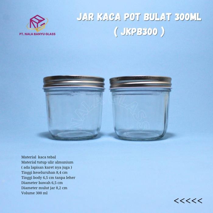 JKPB300 jar kaca mason 300ml / toples jar 300ml kaca tebal Kode 942