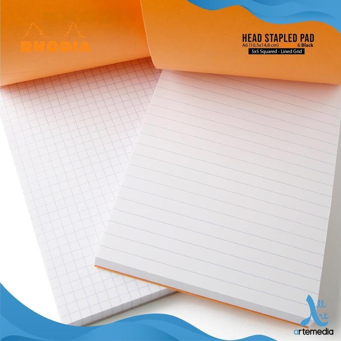 

Terlaris- Buku Catatan Rhodia A6 Head Stapled Pad N13 Notepad
