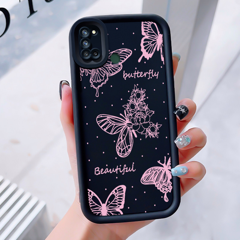 Casing Hp untuk Realme 7I C17 Case Hp Silikon Softcase Kasing Kesing Cesing Casing Pola Kupu-kupu Lu