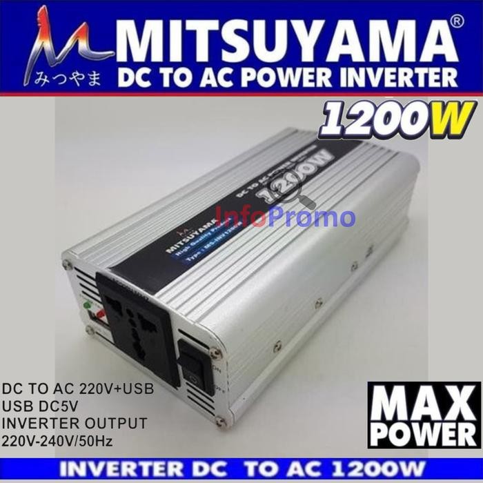 Populer Power Inverter Dc To Ac 1200 Watt Usb Mitsuyama Ms-Inv1200W Original