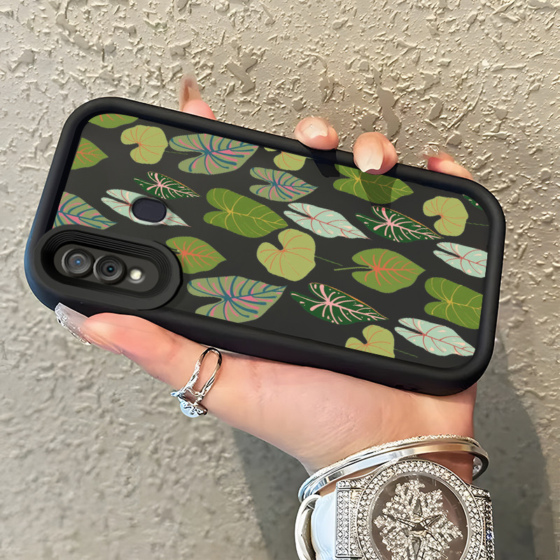 Casing Hp Untuk Samsung Galaxy A30 A20 M10s Case Daun hijau premium Kasing tipis Perlindungan Kesing
