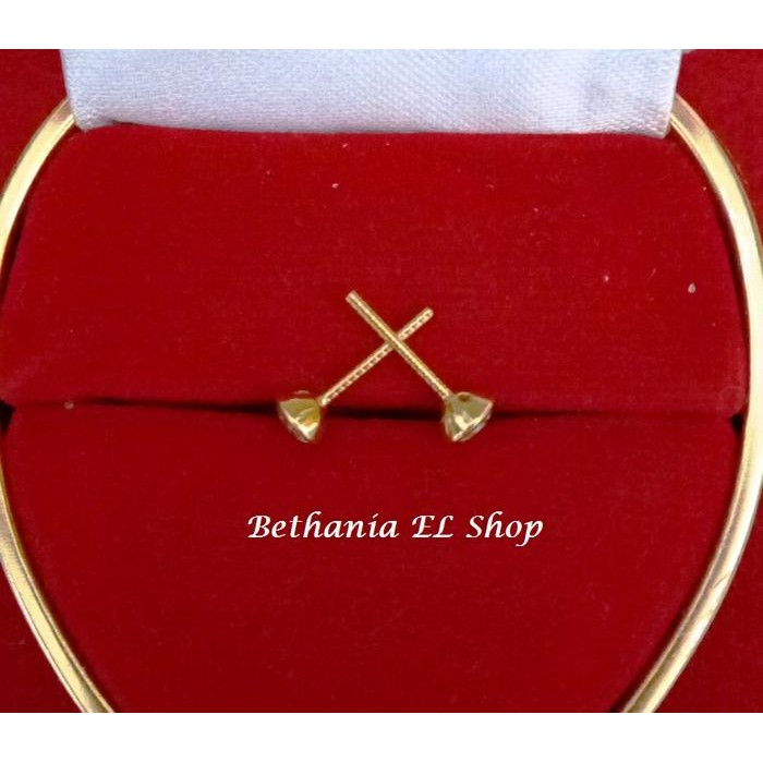 Terbaik Anting Tusuk Mata Satu - Emas 70 Persen - Simple N Asli