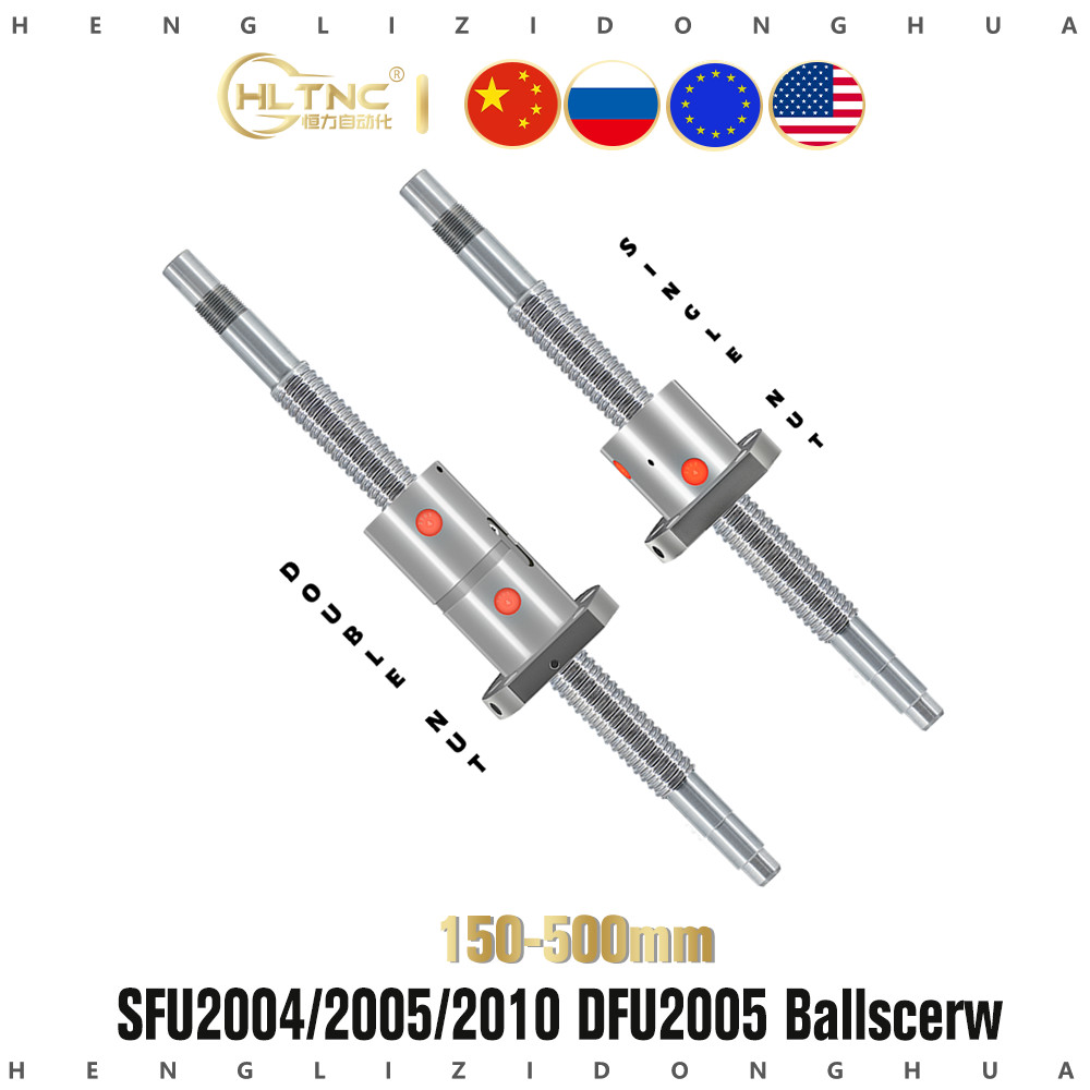 BELI SEKARANG 1PC 250 300 350 400 450 500 550 mm SFU 2005 2004 2010 20mm CNC lead ball screw with ba