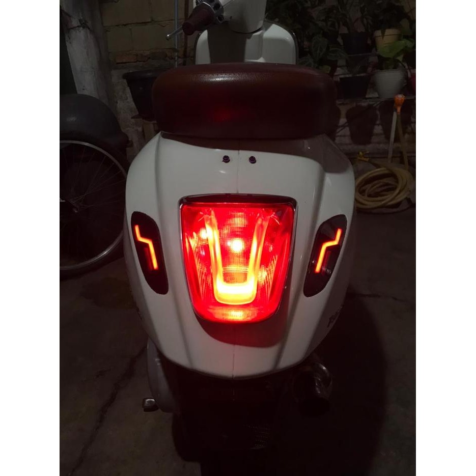 LAMPU SEIN CUSTOM VESPA MATIC SENJA MERAH SEIN KUNING