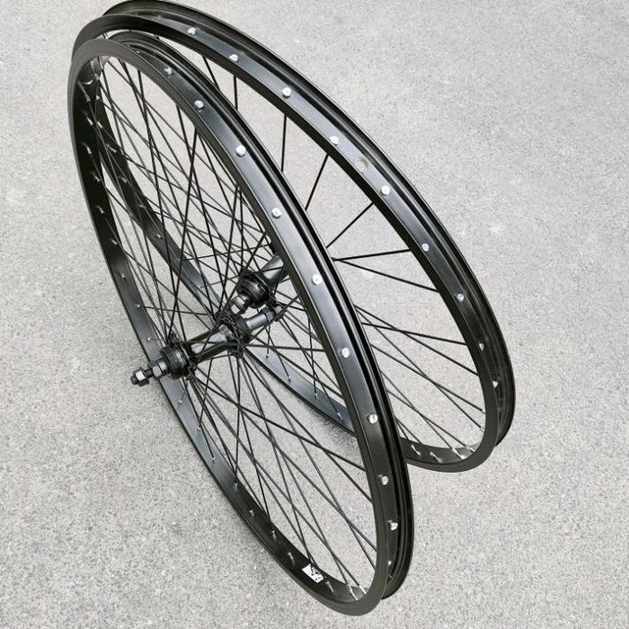 WHEELSET VELG 26 UNITED RIM RIMS 26" INCH DEPAN DAN BELAKANG HITAM SEPEDA FEDERAL MTB MINI WHEEL SET