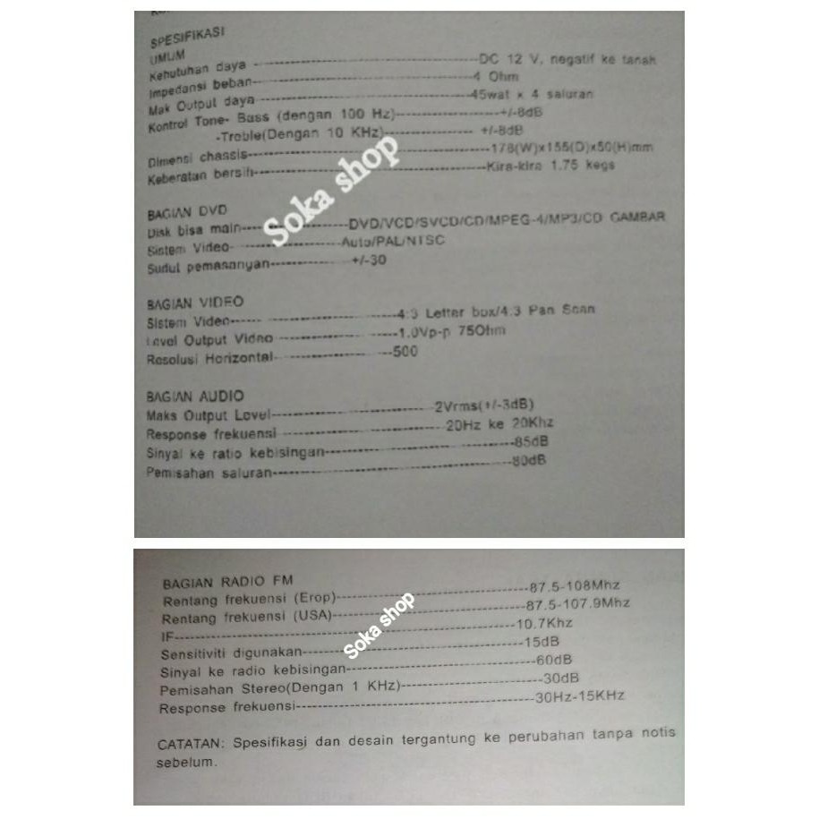 Dvd Singledin Centrum Ct-299 Bluetooth Usb/Sd Card/Mp3/Fm/Dvd/Vcd/Cd Pasti Ori