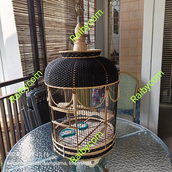 Kandang Burung Perkutut Rotan Model Rajut Sangkar Anyaman Kutut Lokal