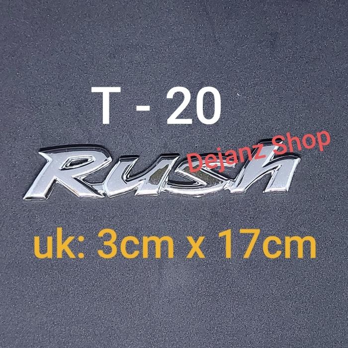 TERBARU EMBLEM - STICKER - STIKER - LOGO - LAMBANG - TULISAN RUSH .CHROME