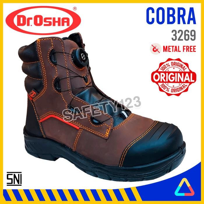 Dr OSHA 3269 Cobra Brown Metal Free Composite Sepatu Safety Shoes