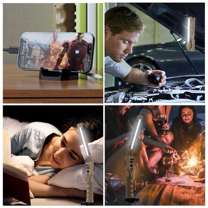 Lampu kerja LED magnet multifunksional, lampu kuat, lampu, lampu pemeliharaan mobil, lampu kemping