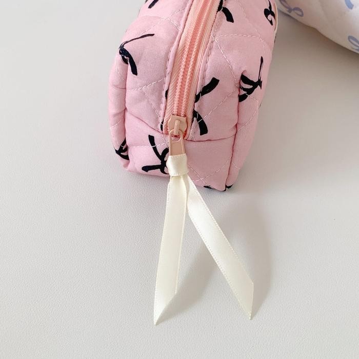 

Shinsday Tempat Pensil Pouch Makeup Tas Kosmetik Kotak Pensil Bow Pita Coquette Y2K Aesthetic Korea