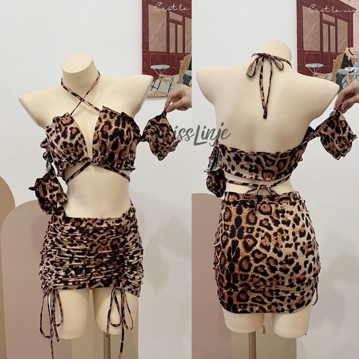 Ready Baju Cosplay Lingerie Kostum Tarzan Jane Leopard Ready