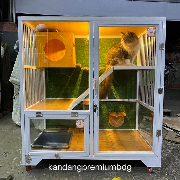 kandang kucing alumunium 1 kamar custom mewah lucu unik rumah kucing