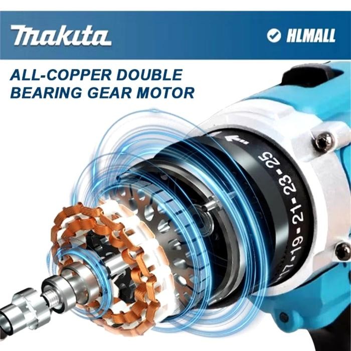 Ready- Mesin Bor Makita 88V Cordless Hand Drill 2 Baterai Bor Kayu Besi Tembok