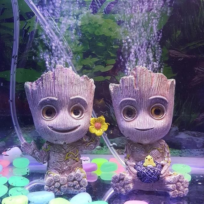 Hiasan aquarium baby groot guardian of , dekorasi aquarium baby groot, groot, ornamen groot, hiasan