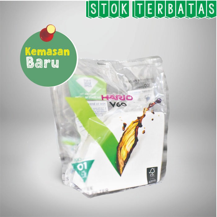 Hario V60 Paper 01 / Kertas Saring V60 100/ VCF-01-100W