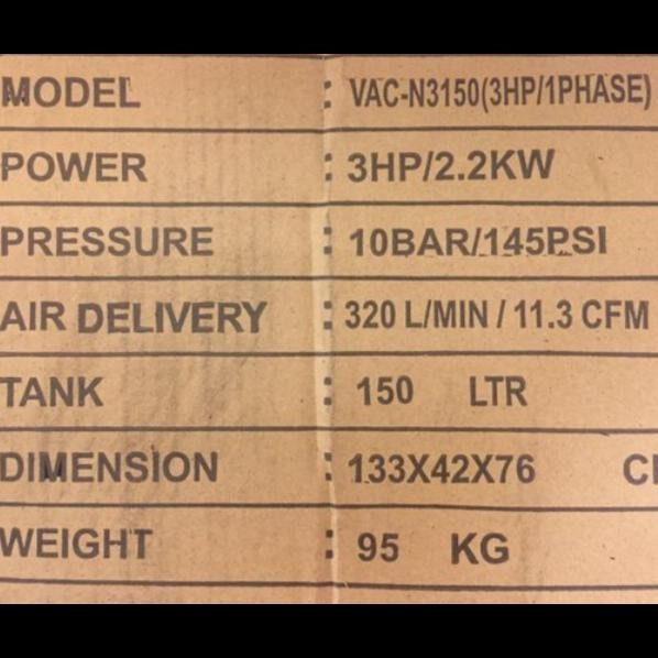 Paling Murah Kompresor Nlg Vacn3150.3Hp 2Silinder 1Phase.Kompresor Angin
