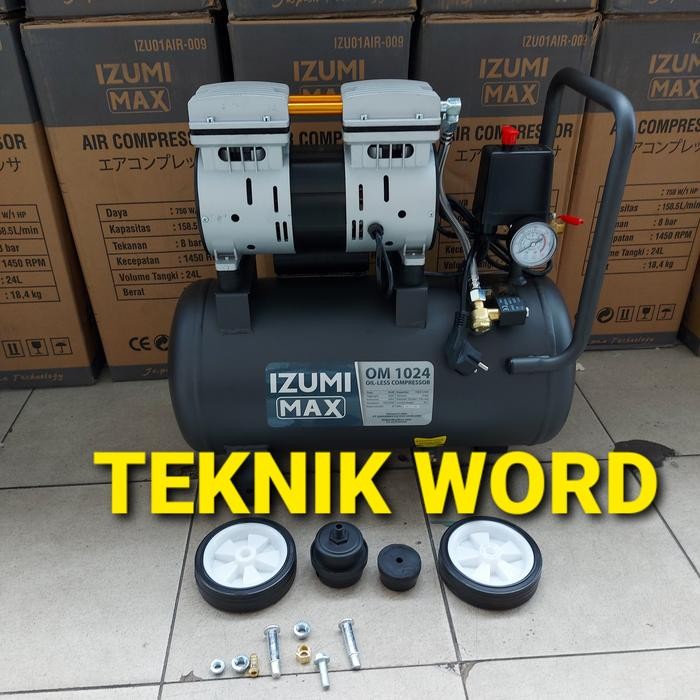 Grosir Kompresor Angin Izumi Max Om 10-24 Compresor Izumi Oilles 1Hp 24L Om