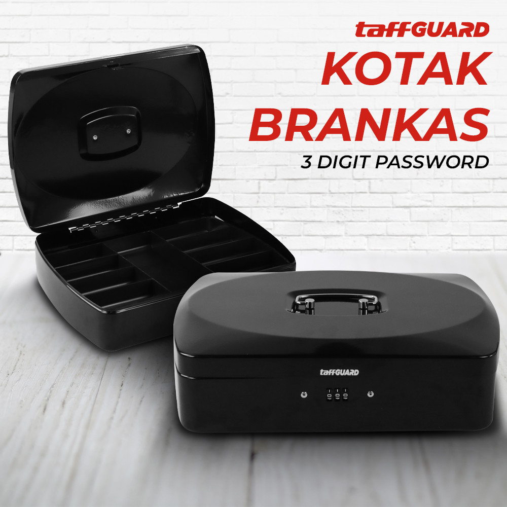 

TaffGUARD Brankas Kotak Uang Cash Safebox 3 Digit Password 33x24x9cm - 146321Z