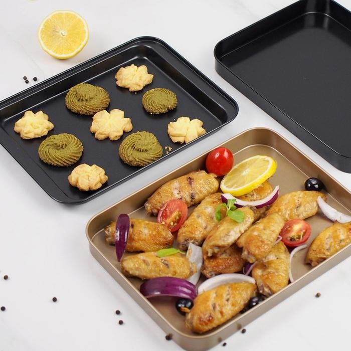 TERLARIS.. Loyang Nampan Panggang Kue Kering Roti Makanan Teflon Anti Lengket