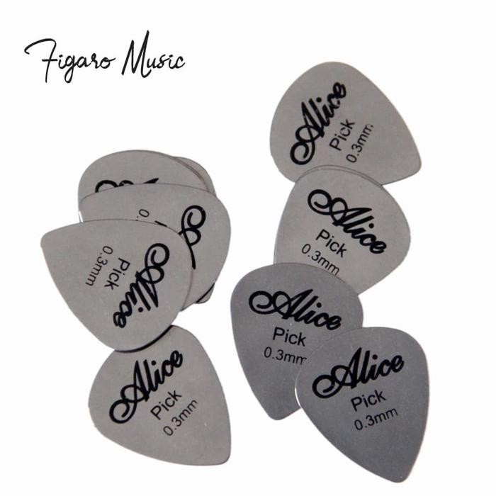 Kesuor- Pick Gitar Alice Logam Besi Stainless Steel Guitar Picks 0.30mm