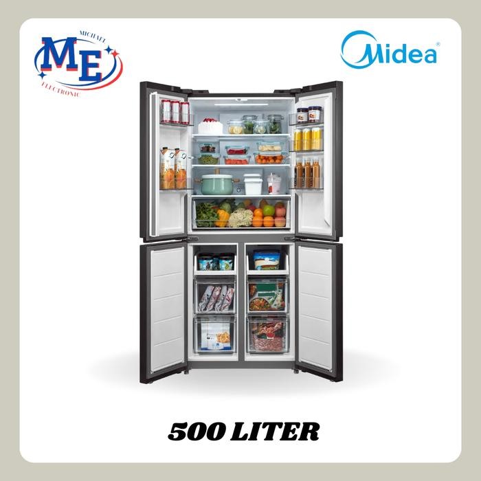 Kulkas 4 pintu Midea 480L MDRF550FGF28ID inverter