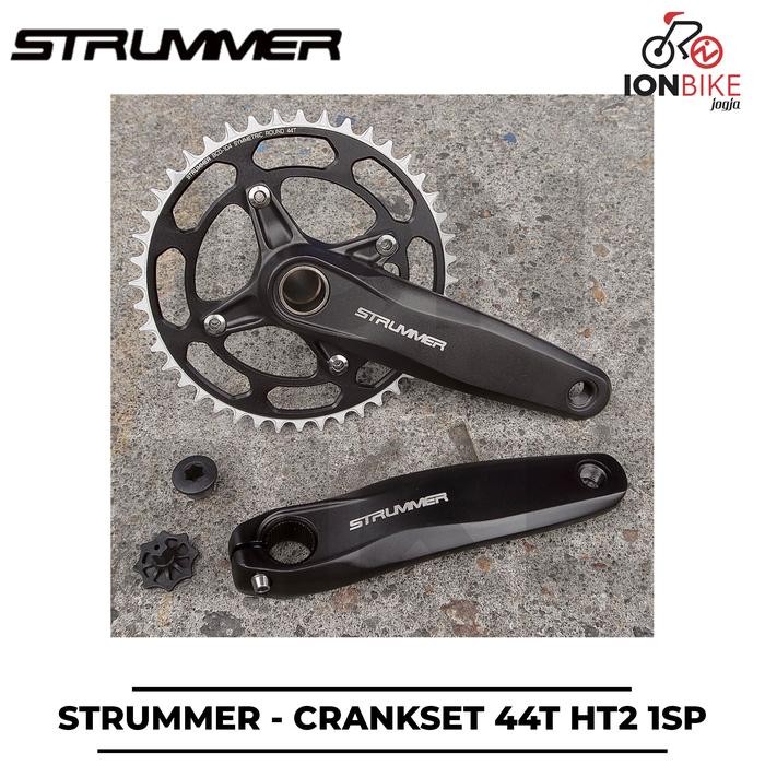 Crank Strummer Cw098 Single Speed 44T Bcd 104 Arm 165 170 Mm Crankset Cw-098 1 44 T Bcd104 Sepeda