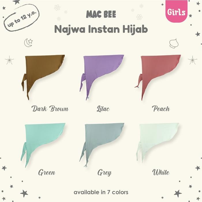 MacBee Hijab Anak Perempuan Kerudung Pasmina Anak Muslim Najwa