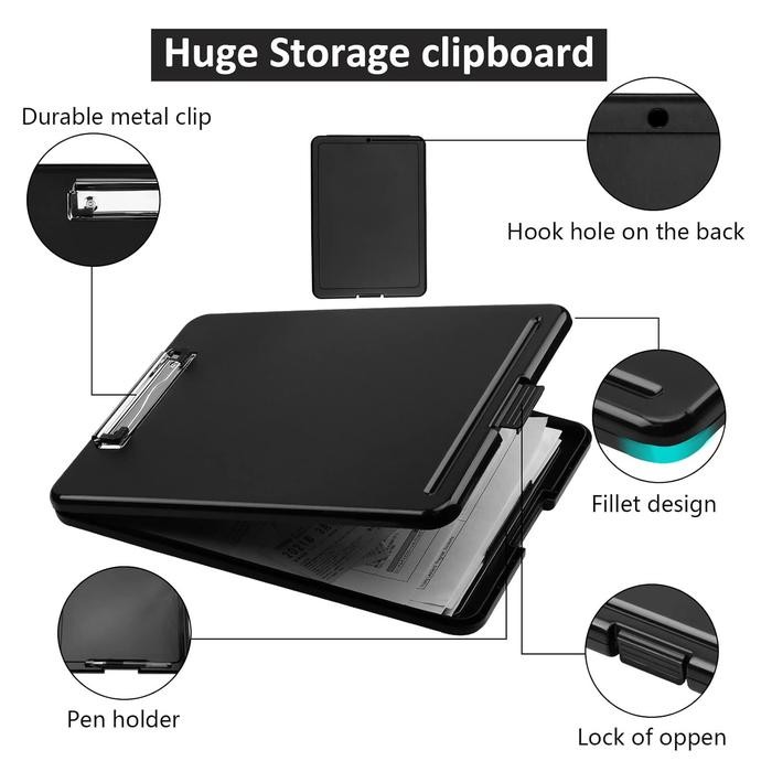 

Ready- Clipboard 2In1 F4 / Papan Jalan 2In1 / Clipboard With Storage Case Folio / Papan Ujian Ukuran