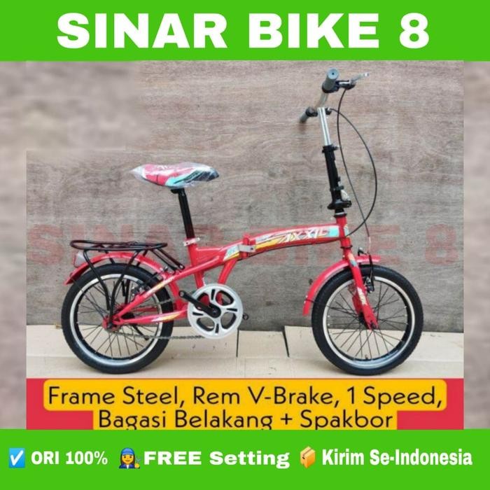 Sepeda Lipat 16 Inch Axxil Boncengan Singel Speed