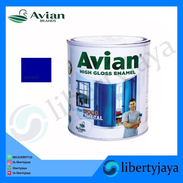 0.9Lt 752 Sea Blue Cat Synthetic Besi Kayu Avian Paint #Gratisongkir