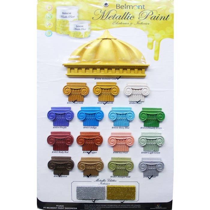 Belmont - Cat Tembok Interior Eksterior Metallic Bm26 0.3 L Glitter Gold #Gratisongkir
