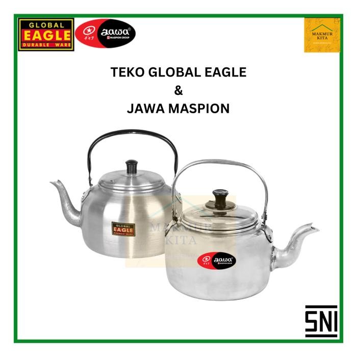 Teko Air 16 18 22 24 26 28 Cm Aluminium Global Eagle / Teko Ceret Maspion / Ketel Teko Cor Ceret