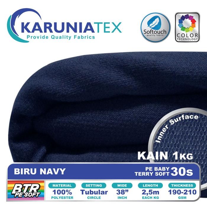 

KAIN BABY TERRY PE SOFT 30S BIRU NAVY KARUNIA TEXTILE KODE 800